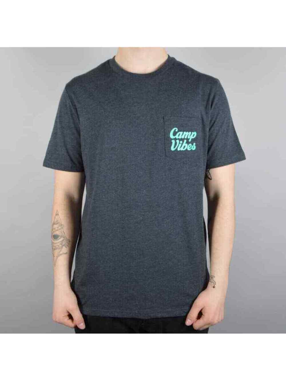 Poler Stuff Pocket Camp vibes Skate T-Shirt  Grey Heather XL